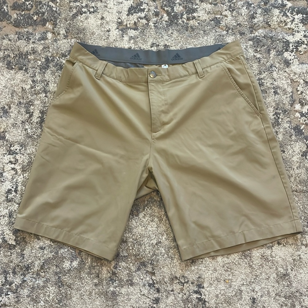 Men’s Adidas Prime green khaki golf shorts